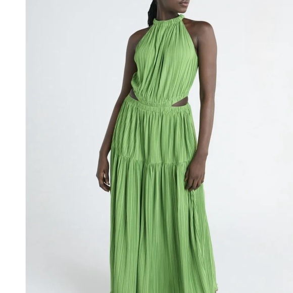 Scoop Women’s Plisse Halter Maxi Dress with Cutouts, Size XL - Picture 1 of 2